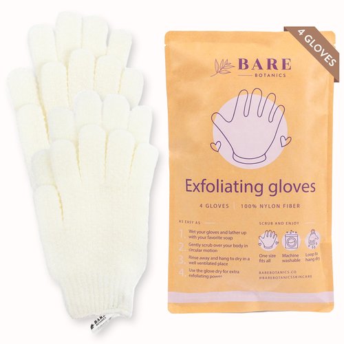 Bare Botanics Exfoliating Shower Gloves + Unscented Body Salt Scrub