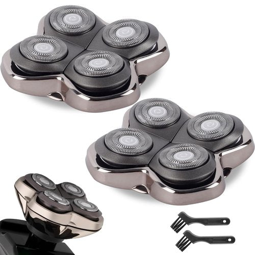 2 Pack Head Shaver Replacement Heads Compatible with Pitbulls Gold PRO,Silver PRO, Platinum PRO,Butterfly Kiss PRO - Hypoallergenic Stainless Steel Shaver Foil Replacement - 4D Floating Blade