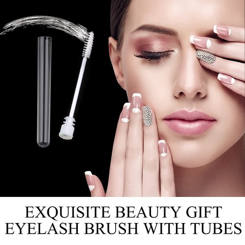 Dming 50pcs Eyelash brush Lash Wand Makeup tool Eyelash Extension supplies Cleaning brush Diamond Mascara star white