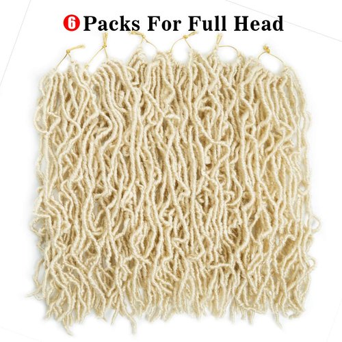 18 Inch New Faux Locs Crochet Hair 6 Packs Crochet Locs Pre-looped Soft Locs Braiding Synthetic Hair Extensions 12 Strands/Pack #613