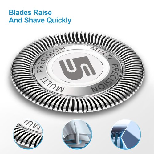SH50 Replacement Heads with Blade Retaining Rings for Philips Norelco 5000 Series 6-pc Pack