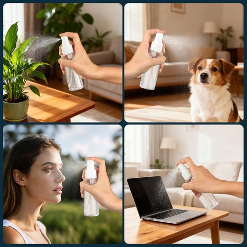 Travel Spray Bottles, 2.7oz/80ml Refillable Clear Plastic Spray Bottle BPA-Free Mini Containers, Small Fine Mist Empty Travel Bottle for Perfume, Water, Cleaner, Alcohol and Skincare Water(6 Pack)