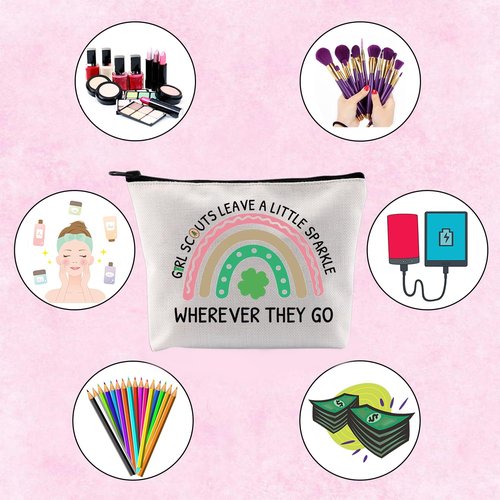 Scout Gift Scout Leader Gift Scouts Leave A Little Sparkle Wherever They Go Gift Zipper Pouch Makeup Bag (GS sparkle)