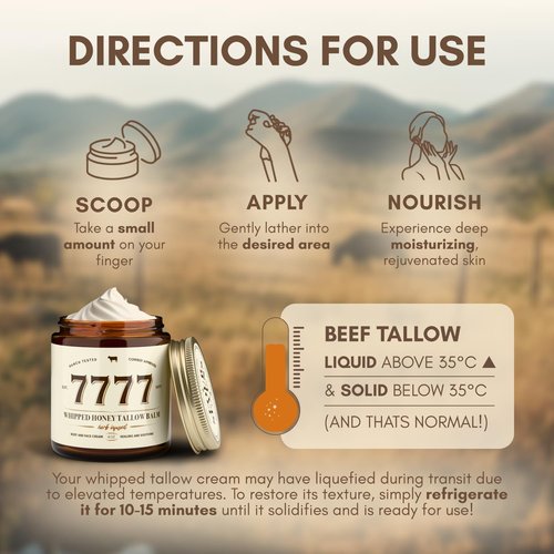 Whipped Beef Tallow Honey Balm For Skin - 4 oz (Unscented/Herb-Infused) | 100% Grass- Fed Tallow, Manuka Honey & Jojoba Oil | All-Natural Face Moisturizer, Body Lotion & Skincare for All Skin Types