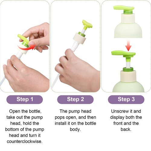 ASEVAT Plastic Pump Bottle 6.7 oz Empty Shampoo Pump Bottles Dispenser 3 Pack Portable Hand Soap Dispenser Leak Proof Empty Travel Shampoo Bottle Shampoo and Conditioner Dispenser