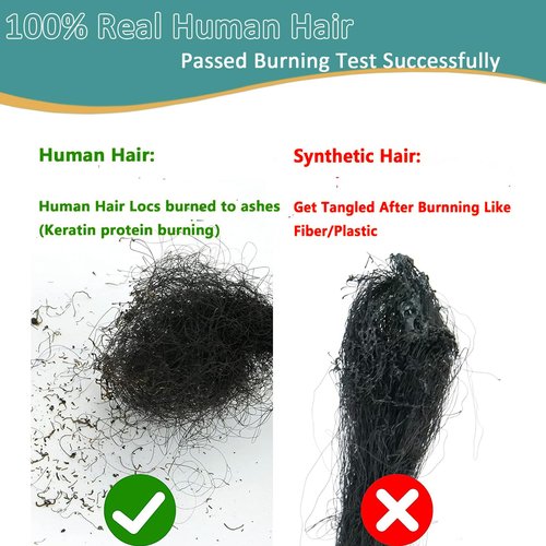 Viovian 0.6cm Human Hair Dreadlock Extensions 6 Inch 30 Strands Ombre Brown Loc Extensions Human Hair Dreads Extensions for Men Human Color 1b/30