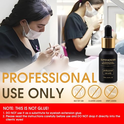 Miuffue Waterproof Lash Bonder for Eyelash Extensions, Professional Lash Sealant Glue Accelerator, Reduces Glue Fumes and Enhances Retention, Adhesive Companion with Precision Dropper, 0.5fl. oz/15ml