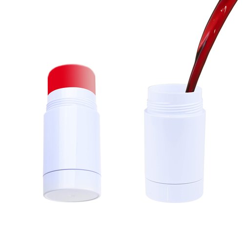 Kare & Kind Empty Deodorant Containers with Cap (4-Pack) - 75ml. - Top Fill with Twist Mechanism - 6 Writable Stickers - Refillable Cosmetic Tubes for Lip Balm, Solid Fragrance, Soap etc. - (White)
