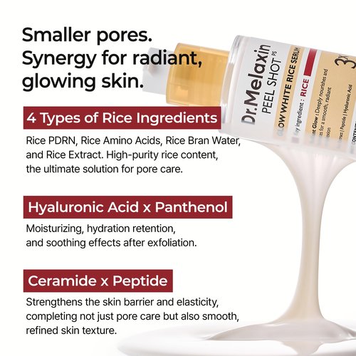 Dr.Melaxin Peel Shot Glow Rice PDRN Serum 30ml Facial Skin Care Smooth Texture For Pore Care Korean Skin Care