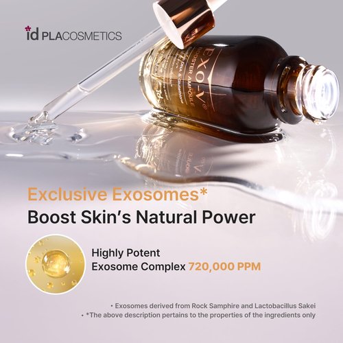 idplacosmetics EXO-V Booster Ampoule 1.01 fl.oz (30ml) – Exosome Serum (720,000 PPM) with PDRN & Glutathione, Korean Skincare Microneedling Serum, for Smoother-Looking Texture & Elasticity Support.