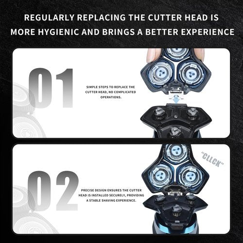 SH71/50 Shaving Heads Compatible with Phili*s Shavers Series S5000 (S5XXX),S7000 (S7XXX) for SH60/70 and SH70/70 (Black)