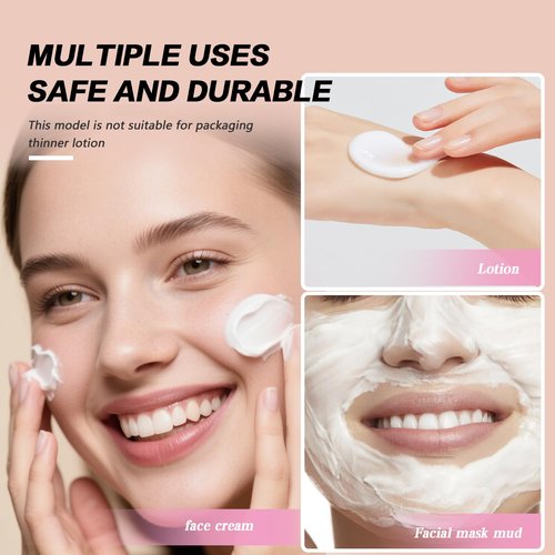 ericotry 6pcs 250g/8oz White Plastic Jars Empty Cosmetic Jars Refillable Round Containers with Dome Lid for Cosmetic Lotion Cream
