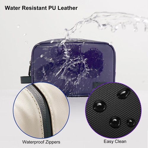BAGWEN Toiletry Bag for Women, Water-resistant Travel Toiletry Bag, PU Leather Cosmetic Makeup Organizer, Travel Bag for Travel Size Toiletries, Beige