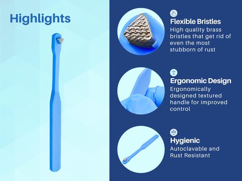 ARTMAN Instruments Molar Band Seater & Bite Stick - Blue, Pack of 10 - Orthodontic Dental Tools for Seating Molar Bands, Braces, and Bite Adjustment - Serrated Tip, Durable, Comfortable