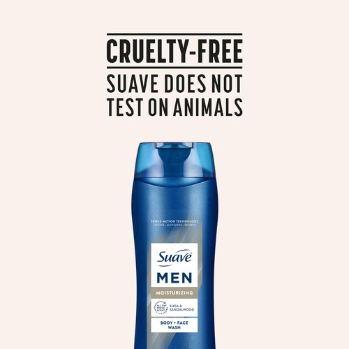 Suave Men Ultra Moisturizing Body & Face Wash, Shea & Sandlwood Scent, No Parabens, No Phtahaltes, 18 Oz Pack of 6