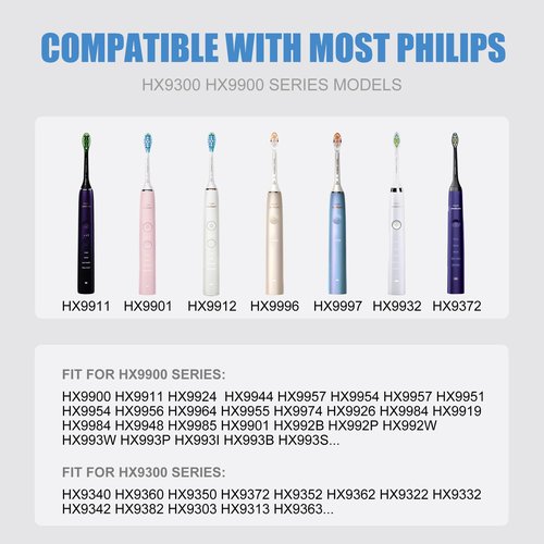 Electric Toothbrush Replacement Charger Base Compatible with Philips Sonicare HX9300 HX9900 Series Inductive Charging Base Portable Waterproof Power Cord Environmental ABS for Travel