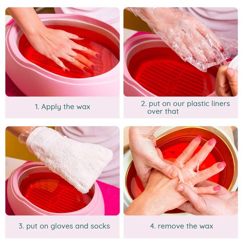 Paraffin Wax Bags for Hands and Feet, Segbeauty 200pcs Plastic Paraffin Wax Liners, Larger Thicker Paraffin Heated Hand SPA Mittens for Women Wax treat-ment Paraffin Wax Machine