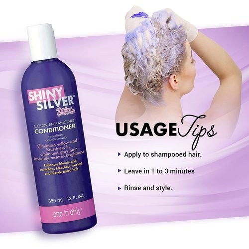 Shiny Silver Conditioner Ultra Color Enhancing 12 Ounce (354ml) (3 Pack)