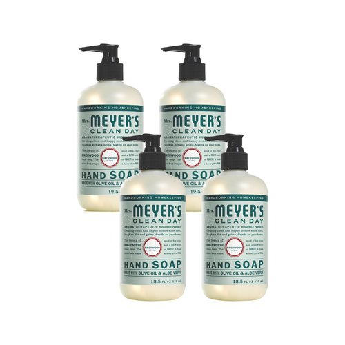Mrs. Meyer's Clean Day Liquid Hand Soap, Birchwood Scent, 12.5 fl oz. (Pack fo 4)