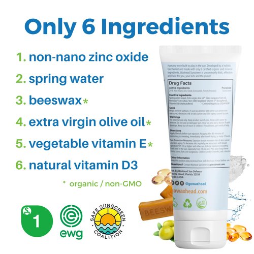 Waxhead Baby Sunscreen SPF 35 – Non-nano Zinc Oxide Mineral Lotion for 6-12 months Babies + 12-24 Toddlers | Natural Tear‑Free + Organic Hypoallergenic, Pediatrician‑Recommended Sunblock (4 oz)