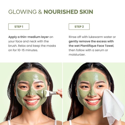 PLANTIFIQUE Korean Skincare Clay Mask – Hydrating Mud Mask with Avocado & Superfoods, Dermatologist-Tested for Face & Body – Vegan, 3.4 Oz/100ml (Pack of 2)