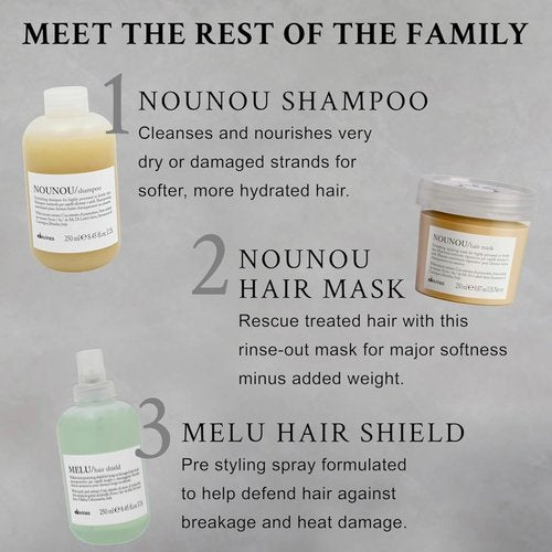 Davines NOUNOU Shampoo | Hydrating Deep Shampoo for Bleached, Permed, Relaxed, Damaged Hair or Very Dry Hair | Replenishes Chemically Processed Hair | 8.45 fl oz (Pack of 1)
