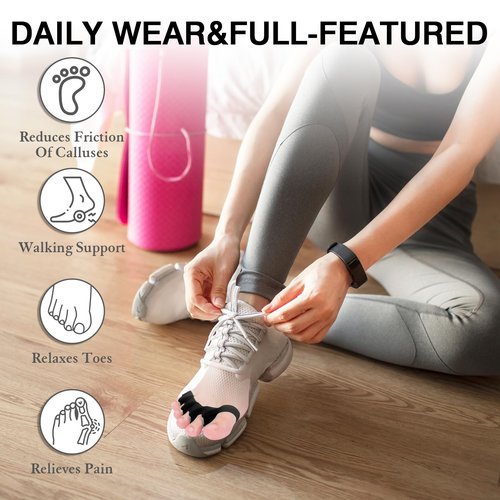 HLOES 8PCS Toe Spacers for Women and Men, Toe Separators for Pedicure, Bunion Corrector, Hammer Toe Straightener, Plantar Fasciitis, Toe Spreaders for Foot Pain Relief and Foot Health.