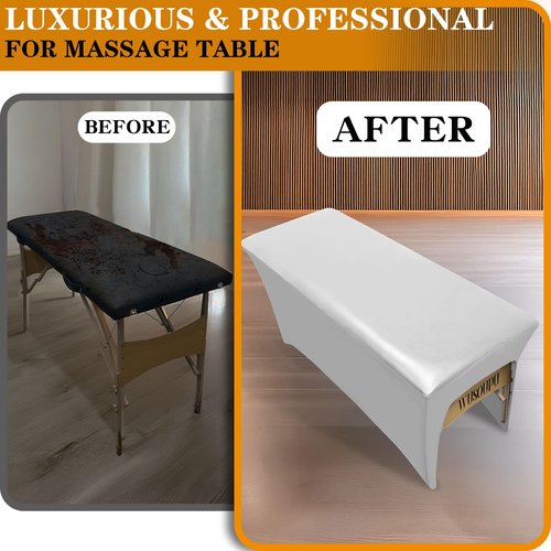 WUSOUPU White Lash Bed Cover Wipeable PU Leather Massage Table Cover Waterproof, Ultra-Durable Massage Bed Cover Wrinkle-Resistant Silky Spa Bed Cover Reusable Wax Bed Cover for Esthetician(6FT)