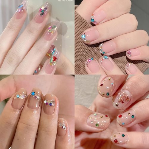 Jremg Colorful Rhinestones Rhinestone Charms Multi Shape Crystal 3D Geometric Nail Crafts - 2000Pcs