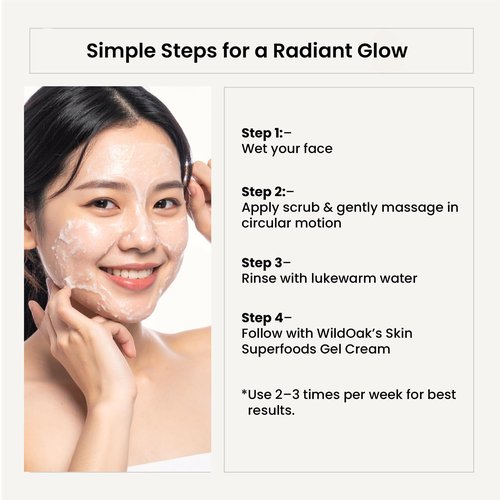 WildOak Korean Rice Scrub for Face & Body | Glass Skin | 4x Power of Shea Butter, Calendula, Ashwagandha & Licorice | Skin Tone & Removes Dead Skin Cells | Hydrating & Moisturizing Face Scrub | 3.52oz