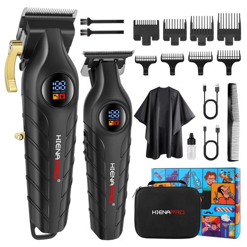 HIENA PRO Professional Hair Clipper Set & Trimmer Kit for Men, Rechargeable Cordless Barber Clippers for Hair Cutting, Haircut Clippers, Perfect Gift for Men