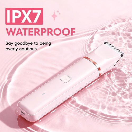 VG VOGCREST Bikini Trimmer for Women: 2-in-1 Painless Body Shaver for Underarm Leg Arm with Length Combs - Portable Travel Friendly Pubic Grooming Kit - Rechargeable Electric Razor with Charging Dock