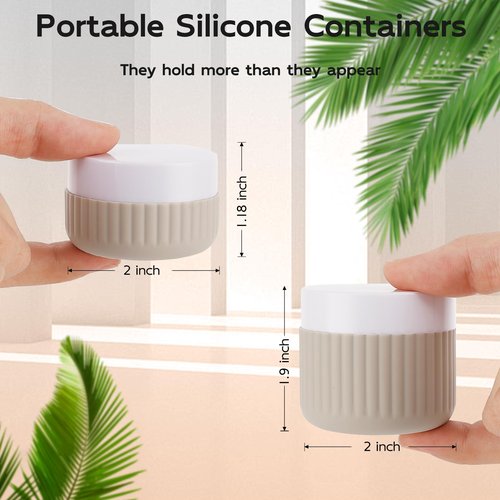 KOUWICH 8 Pack Travel Bottles TSA Approved 1oz 3oz Leak Proof Silicone Squeezable Containers in Clear Bag for Cosmetic Face Hand Body Cream