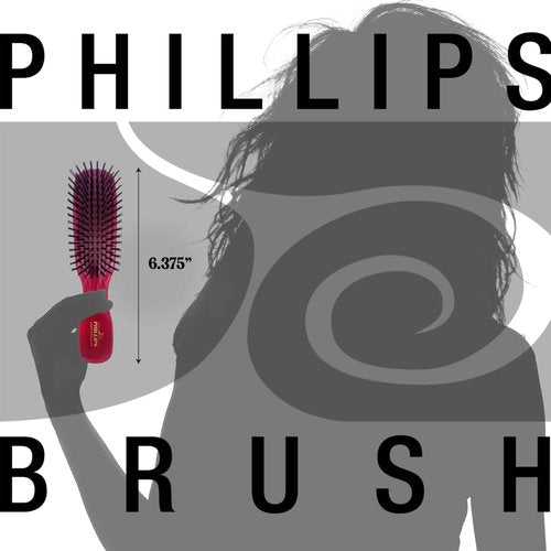 Phillips Brush Light Touch 6 Ruby Red Hair Brush and Purse-sized Combo Pack