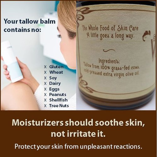 Vintage Tradition Beef Tallow All Purpose Balm – Healing, Hydrating Citrus Oil Skin Care Salve Replaces Body Lotion, Hand Cream, More – Essential Oil,a Olive Oil, and Grass-Fed Tallow, 2 fl. oz.
