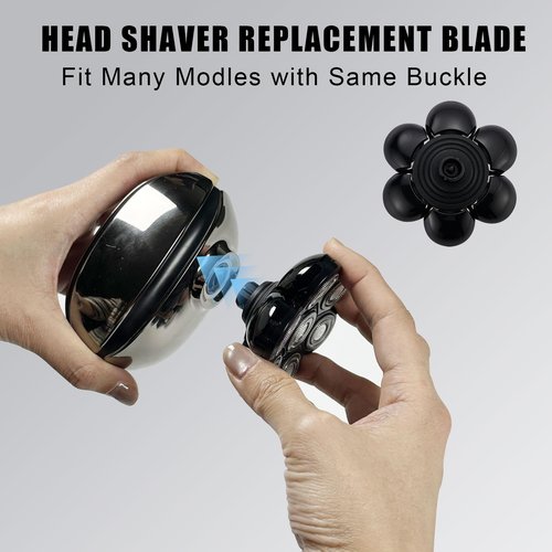 7 Blades Head Shaver Replacement Heads, Universal Fit for Electric Razors, Wet & Dry Use, 7D Floating Design, Stainless Steel Blade Heads, Ideal for Men's Face & Bald Head Shaving (2count)