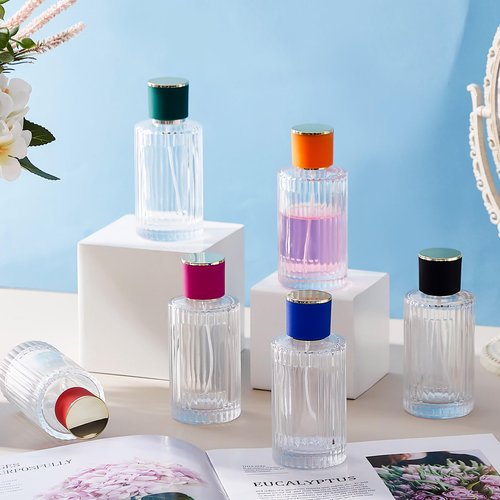 Teenyyou 6 Pcs 100 ml Perfume Cologne Bottles Empty Refillable Travel Glass Chic Empty Perfume Spray Bottles Decorative Set for Men Women Portable Dispenser Fragrance Container Set