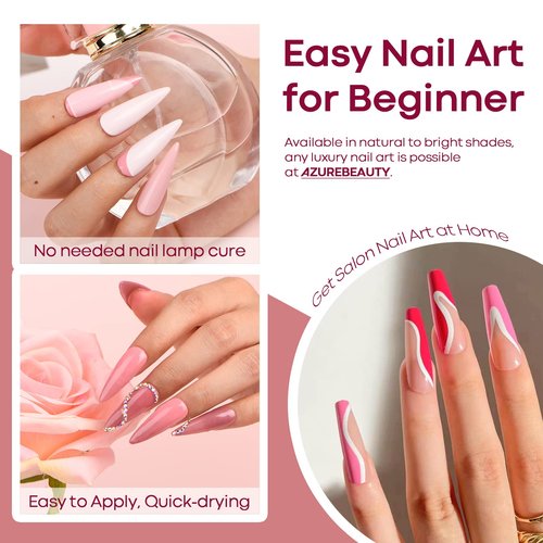 AZUREBEAUTY 18Pcs Dip Powder Nail Kit Starter, 8 Colors Clear Nude Pink Glitter All Season Dipping Powder System Essential Liquid Set with Top/Base Coat for French Nail Art Manicure DIY Salon