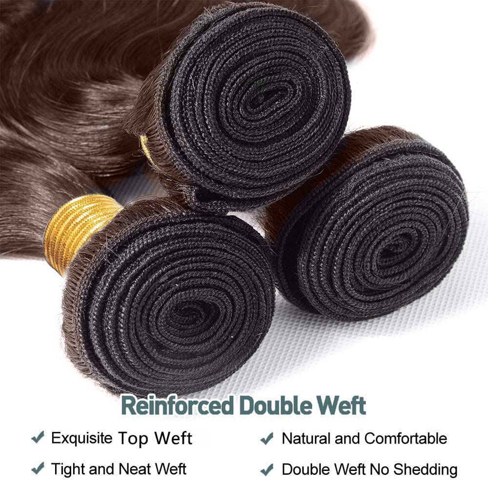 #4 Bundles Human Hair #4 Chocolate Brown Bundles Dark Brown 1 Bundle 22 inch Color 4 Human Hair Bundle