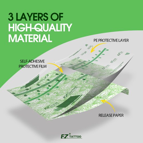 EZ Second Skin Tattoo Cover - Roll (6 inch X 10.9 Yard) Tattoo Aftercare Waterproof Bandage Adhesive Tattoo Skin Healing Wrap 2nd Skin Tattoo Protector for Skin Recovery Tattoo Supplies