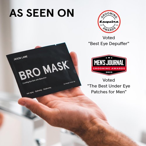BRO MASK Under Eye Patches for Men with Hydrogel (6 pairs) - Anti-Aging Korean Eye Masks for Dark Circles and Puffiness- Puffy Under Eye Treatment - Perfect Skin Care Stocking Stuffers for Men
