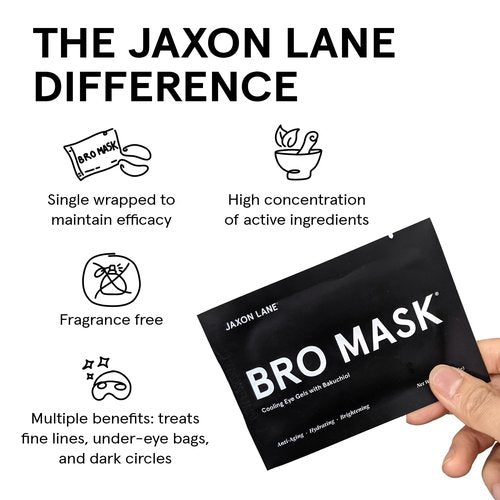 BRO MASK Under Eye Patches for Men with Hydrogel (6 pairs) - Anti-Aging Korean Eye Masks for Dark Circles and Puffiness- Puffy Under Eye Treatment - Perfect Skin Care Stocking Stuffers for Men