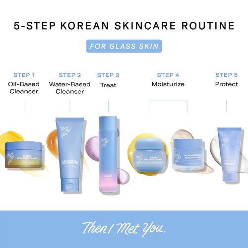 Then I Met You Soothing Tea Cleansing Gel, Vegan-Cruelty-Free Korean Skincare Cleanser with Fermented Rice, Centella, Hydrating Licorice, Glycerin, Exfoliator for Clear Skin Makeup Removal, 3.38 oz