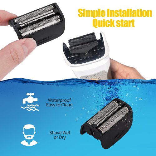 Replacement Head and Cutter Assembly Compatible with Remington PF7400, PF7500, and PF7600 Foil Shavers，2 PACK（BLACK）