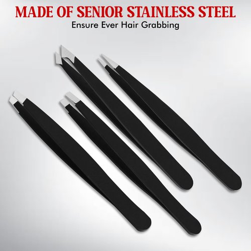Gospel Eyelash Extensions Tweezers, Set of 4 - Stainless Steel Grip for Volume lash Extension -Tweezers for Multipurpose & Application