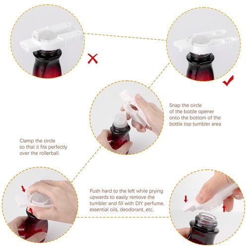 JIUWU 3-Pack 50ML Glass Deodorant Roller Bottles, Empty Refillable Roll On Bottles with Roller Ball Applicator for Essential Oils, Reusable Roller Containers for DIY, Care, Young Living