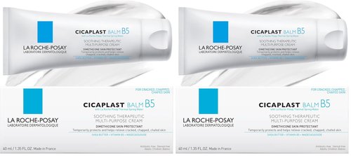 La Roche-Posay Cicaplast Balm B5, Madecassoside + Shea Butter + Vitamin B5 Panthenol, Healing Ointment & Therapeutic Multi Purpose Calming Cream for Dry & Irritated Skin, Paraben Free (Pack of 2)