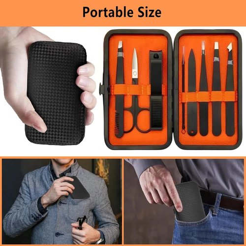 Tweezers Set,Precision Tweezers for Eyeborw Facial Hair Ingrown Hair Splinter Removal,Tweezers and Nail Clippers Set,Travel Nail Clippers Kit with Tweezer Manicure Tool, Grooming Kit Gifts for Men