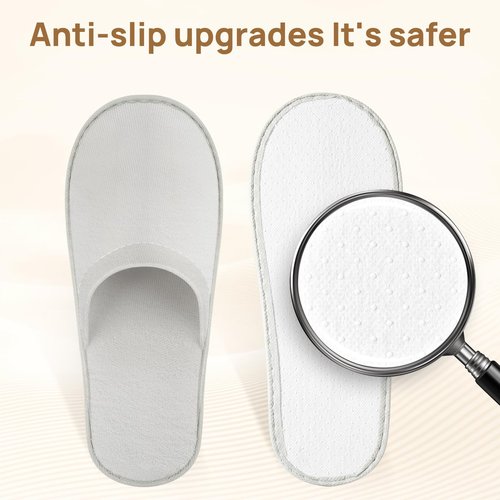 OBMMIRAO 44 Pairs Bulk Disposable Slippers for Guests, 6mm EVA Non-Slip Sole, Fits US Men 10 & Women 11, for Spa Hotel Wedding Party Travel Home Use
