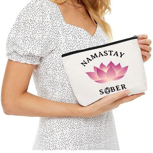 G2TUP Sober Gifts for Women Sober NA AA Sobriety Recovery Makeup Cosmetic Bag 12 Step Recovery Gifts (Sober Makeup Bag)